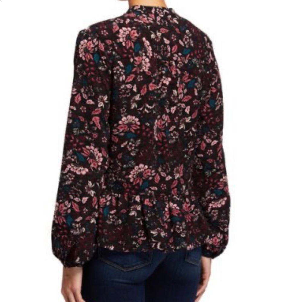 🌺Laundry By Shelli Segal🌺Floral Lace-Up Blouse🌺 - Picture 2 of 2
